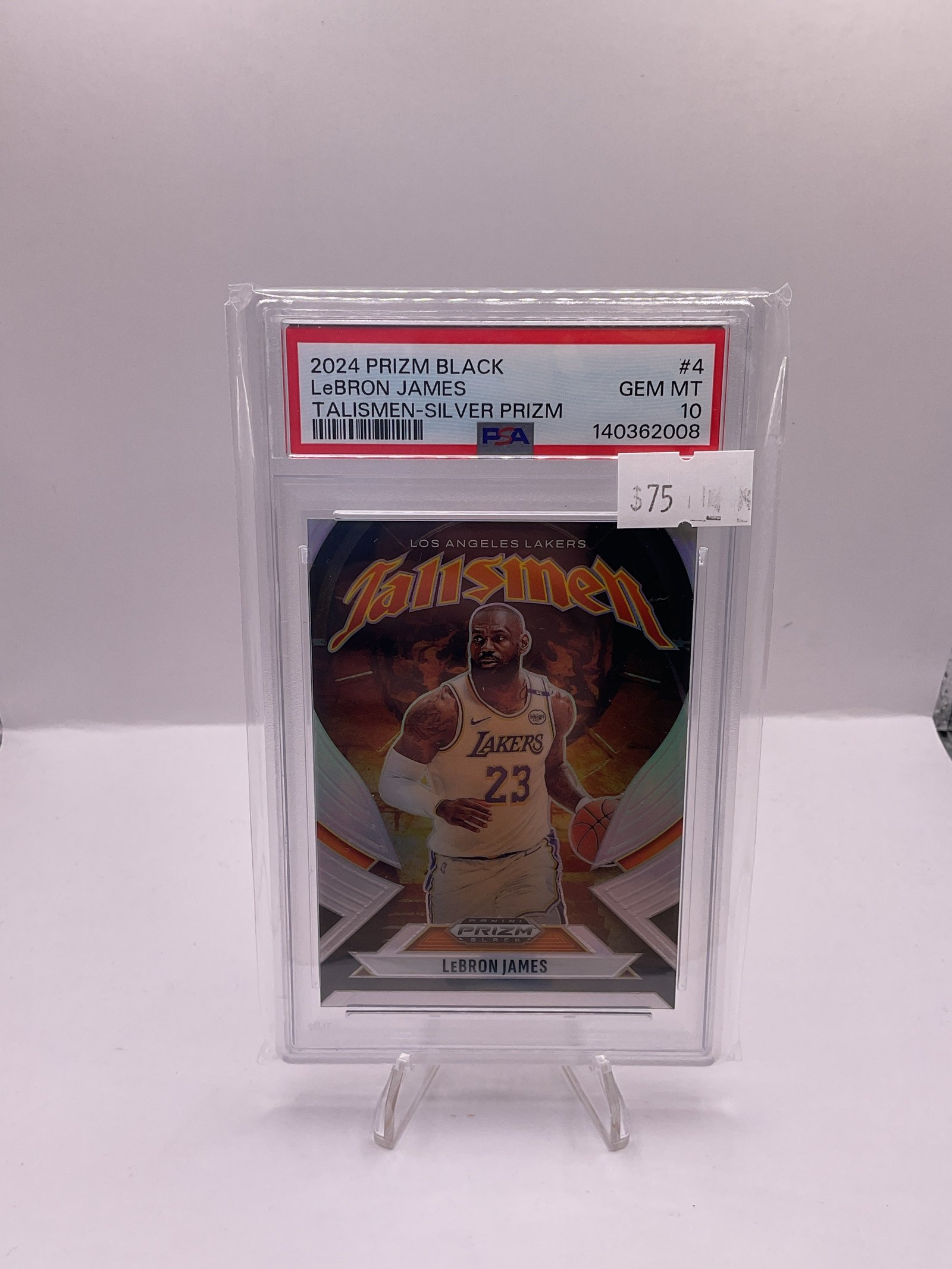 0020AF20-B3F7-475E-A211-77BE4737E671 LeBron James Talismen Silver Prizm PSA 10 #4 - Image 1