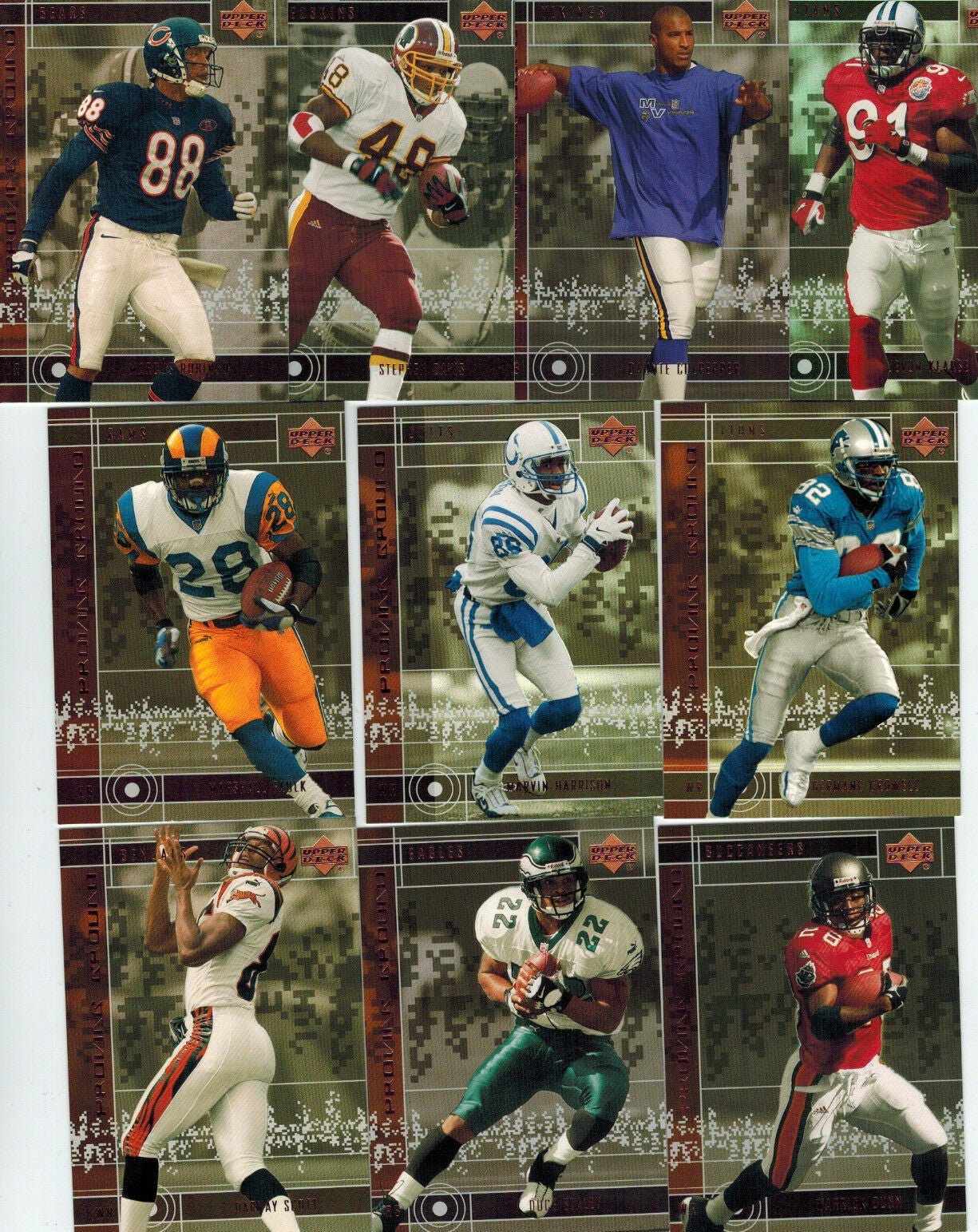 00UDProve 2000 Upper Deck Football Proving Ground Insert Set with Marvin Harrison and Marshall Faulk Plus - Image 1