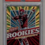 Patrick Mahomes 2017 National Convention Rainbow Spokes 20/25 PSA 9 Mint
