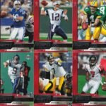 2005 Upper Deck ESPN Football Series Complete Mint Basic 100 Card Set Loaded with Stars and Hall of Famers Tom Brady, Brett Favre, Peyton Manning and Randy Moss Plus