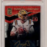 Joe Burrow 2020 Donruss Elite Turn of the Century Black Gold Auto #16/25 PSA 10 Gem Mint