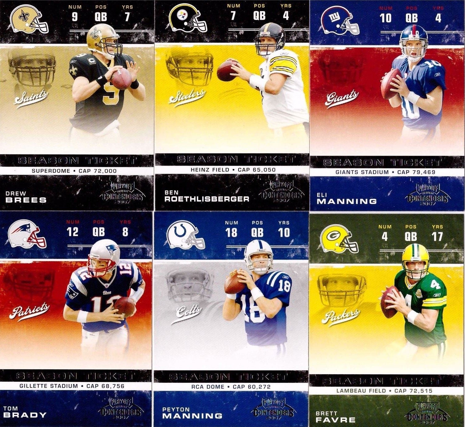07pc 2007 Playoff Contenders Football Series 100 Card Set with Tom Brady Plus - Image 1