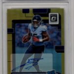 Treylon Burks 2022 Donruss Optic Auto Gold 02/10 PSA 9 Mint