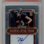 Drake London 2022 Contenders Rookie of the Year Gold Auto 07/10 PSA 9 Mint Auto 10
