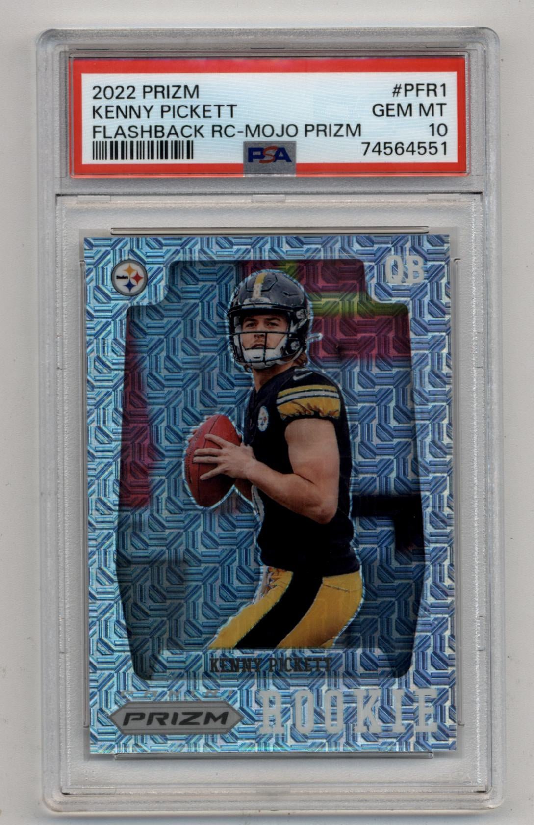 09-18016-5 Kenny Pickett 2022 Prizm Flashback Rookie Mojo 23/25 PSA 10 Gem Mint - Image 1