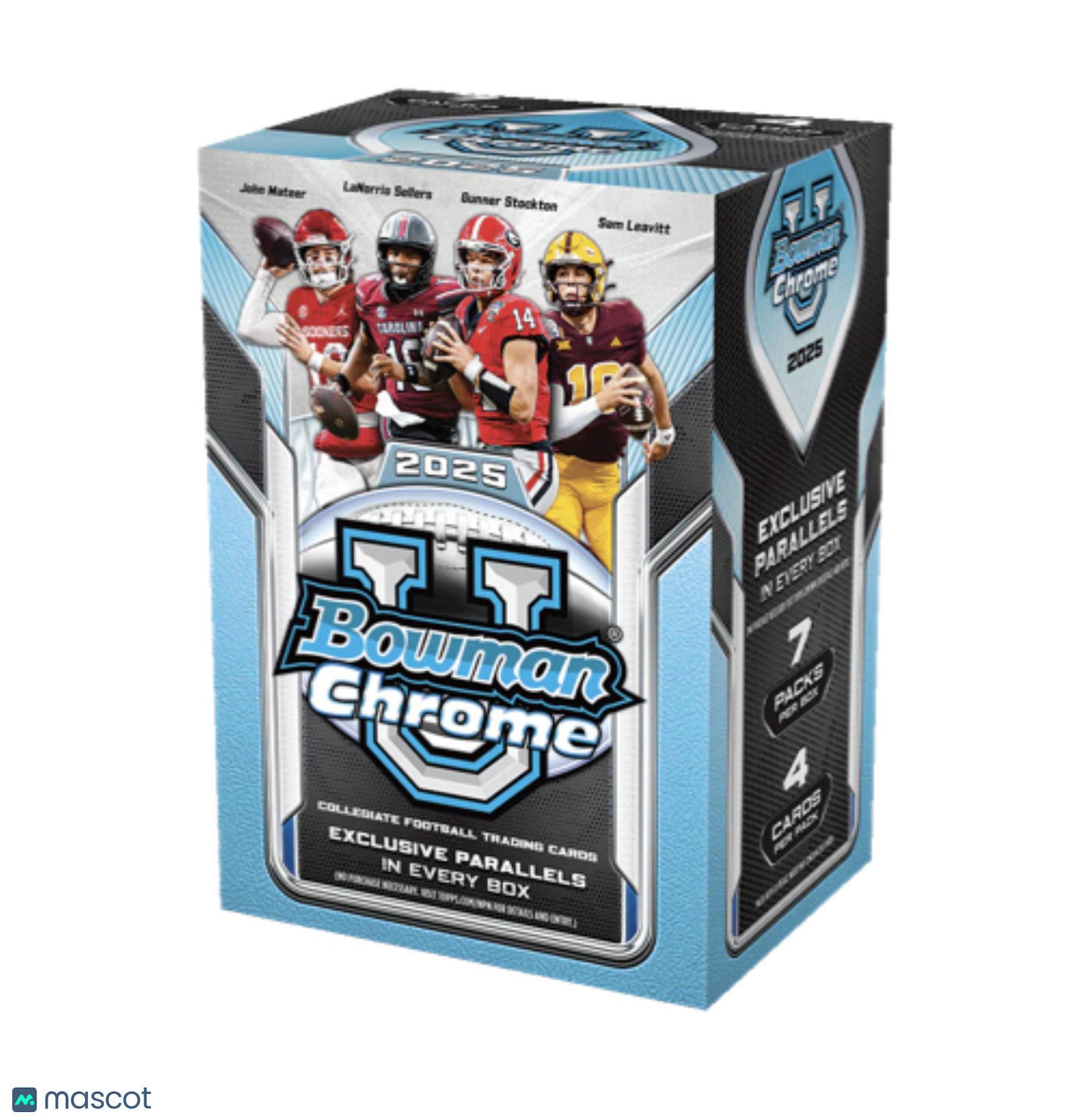 0dfb1989-7edb-4887-838e-224c019e4f57-watermark-raw-V2 2025 Bowman Chrome University Football Blaster Box - Image 1