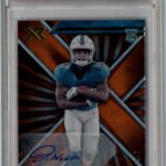 Jaylen Waddle 2021 Panini XR Auto Orange #106 5/7 PSA 9 Mint Auto 10