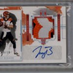Joe Burrow 2020 Impeccable Rookie Patch Auto Silver 08/10 PSA 9 Mint