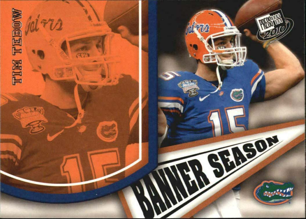 10presBannerTebow 2010 Press Pass Football Banner Season Insert Set with Rookies - Image 1