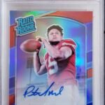 PATRICK MAHOMES 2017 CONTENDERS PREVIEW OPTIC RC AUTO RED BLUE PRIZM #/23 PSA 9 CHIEFS MINT SUPER RARE SP