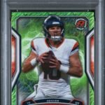 Bo Nix Denver 2024 Topps Resurgence Lime Green Static Rookie Card /15 PSA 9 Mint