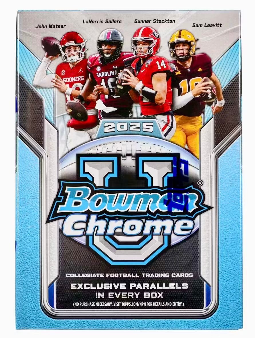 13B9CD22-8BBB-4121-82DA-A2675943D8D6 2025 Bowman Chrome University Football Blaster Box - Image 1