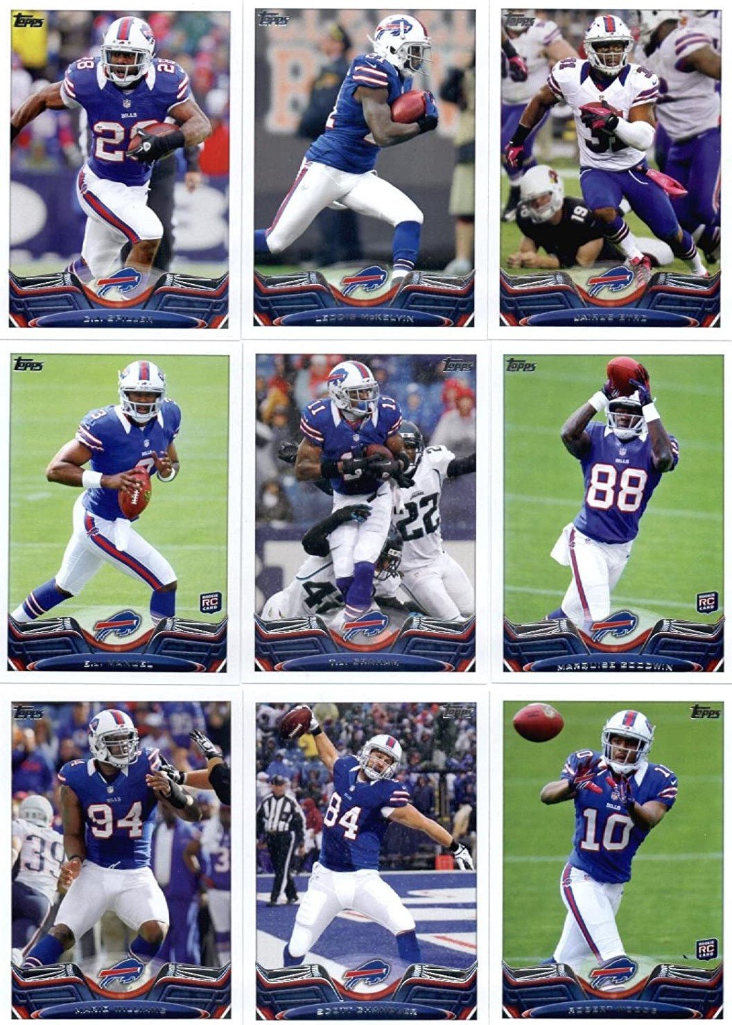 13t_e0372f4a-a1cd-43dc-9399-ca481b268dc1 Buffalo Bills 2013 Topps Team Set with Rookie Cards of Robert Woods and Kiko Alonso Plus - Image 1