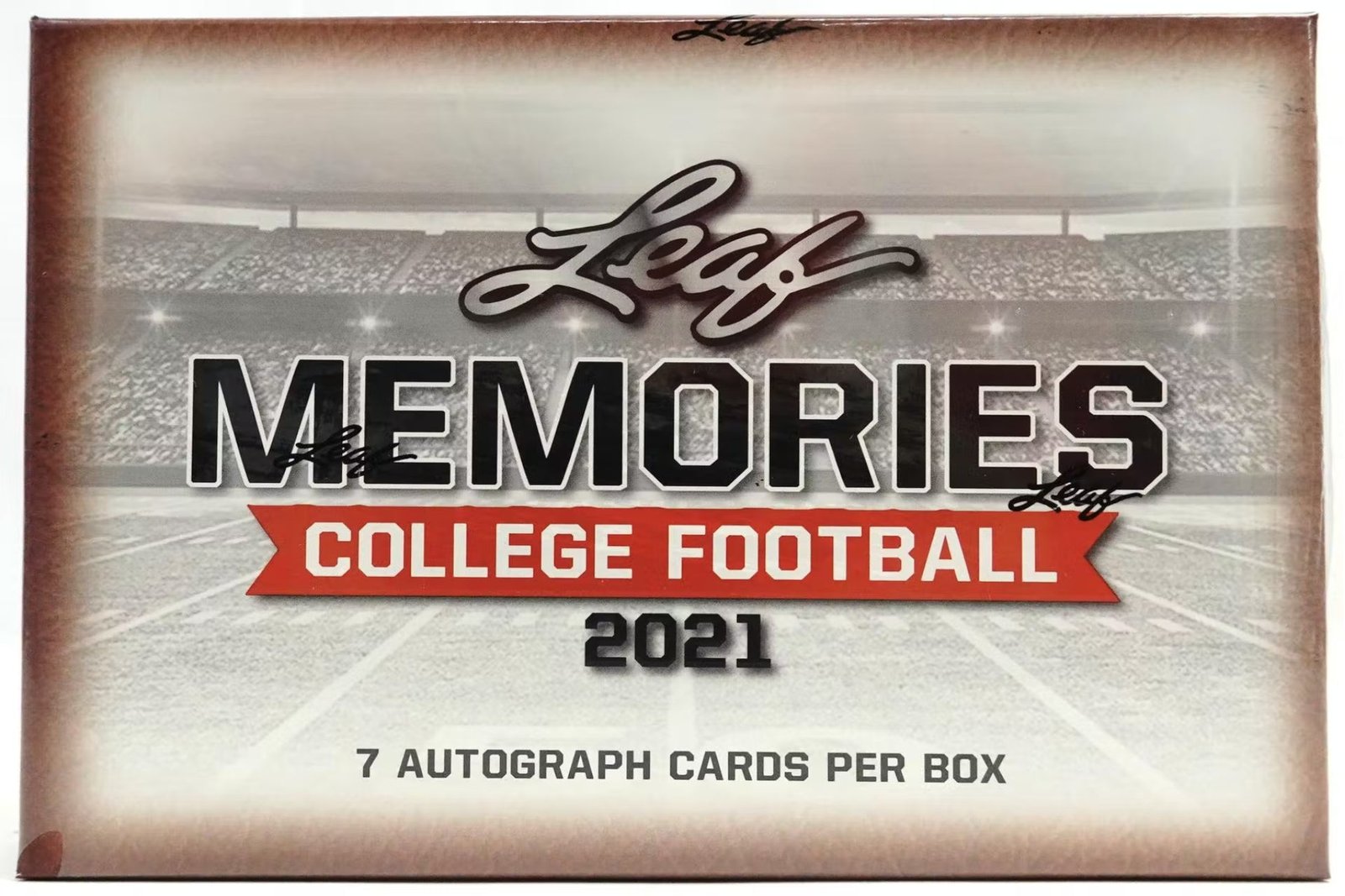 14449 2021 Leaf Memories College Football Hobby Box - Image 1
