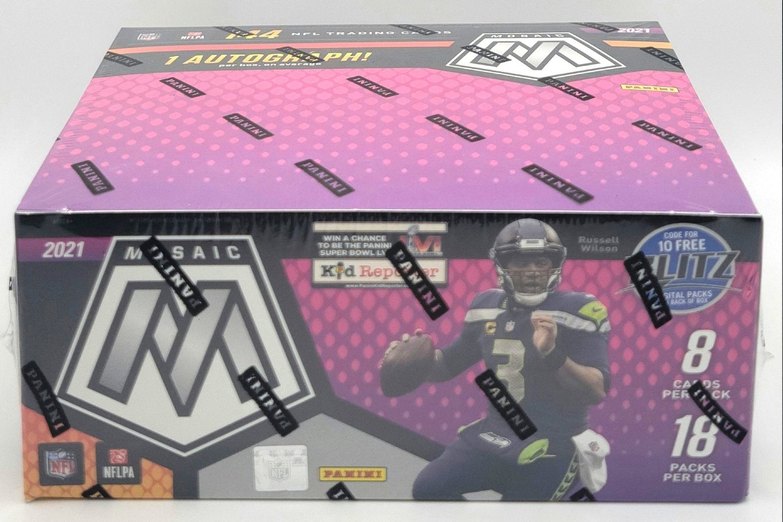 14481 2021 Panini Mosaic No Huddle Football Hobby Box - Image 1