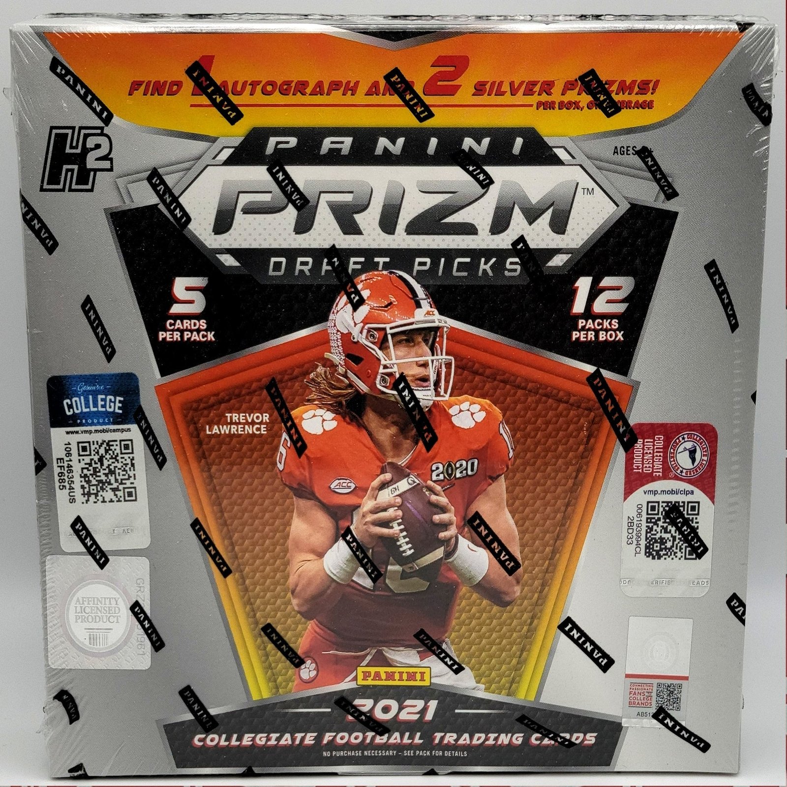 14496 2021 Panini Prizm Draft Pick Hybrid H2 Football Hobby Box - Image 1