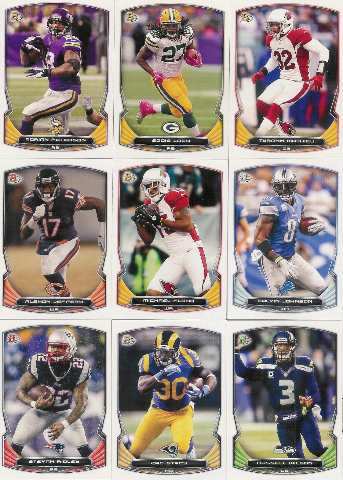 14bow_f63efdc4-93be-4d23-83fb-e2dc3f7895f1 2014 Bowman Football Series Complete Mint Set with Rookies and Stars including Odell Beckham Jr and Tom Brady Plus - Image 1