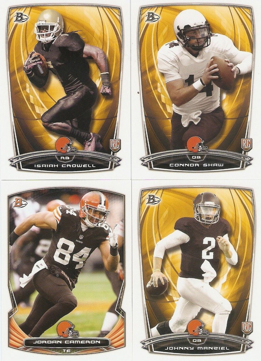 14bowbrowns Cleveland Browns 2014 Bowman Team Set with Johnny Manziel Rookie Card #9 - Image 1