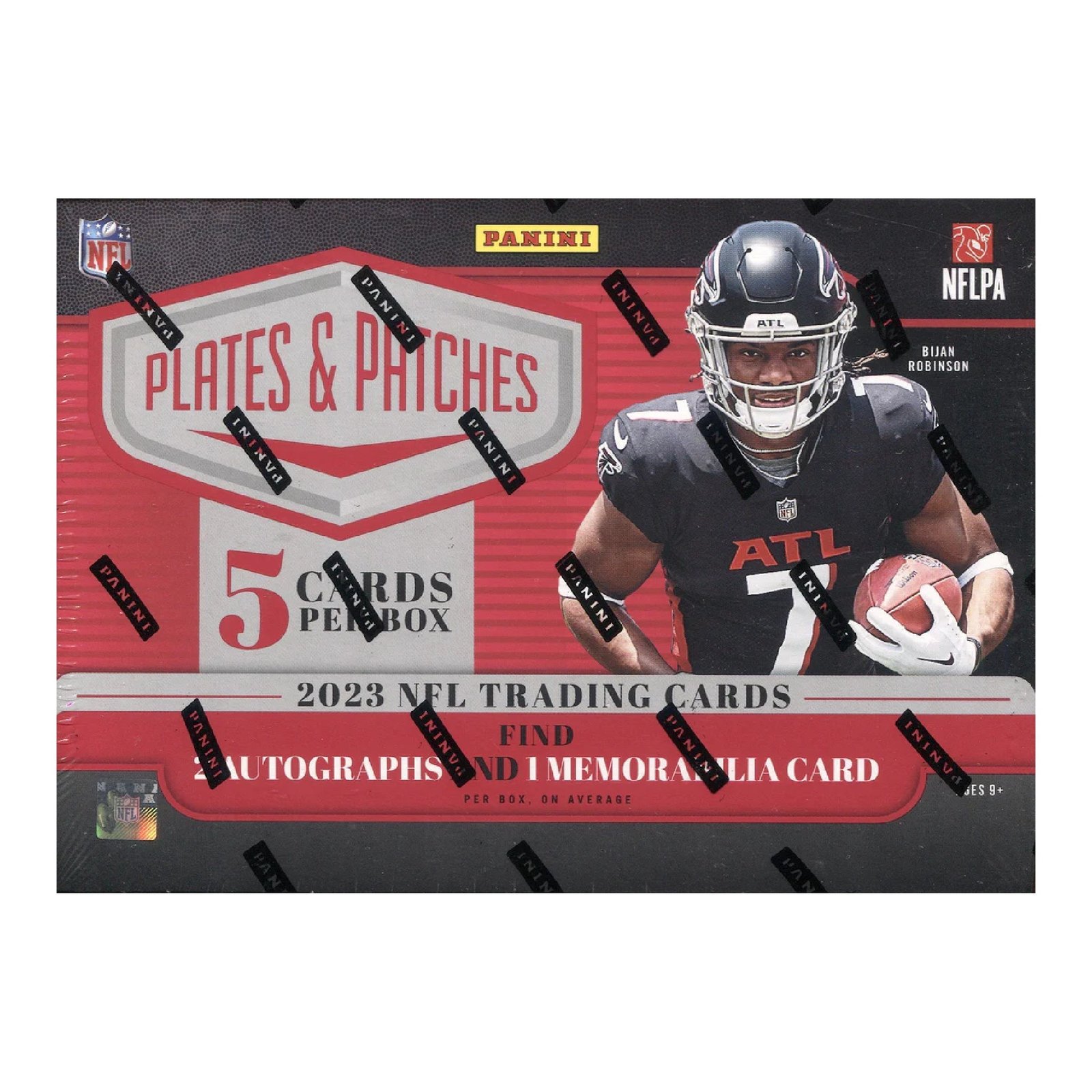 15033_5ce63f52-8d61-4dc5-b619-e501b06d4404 2023 Panini Plates and Patches Football Hobby Box - Image 1