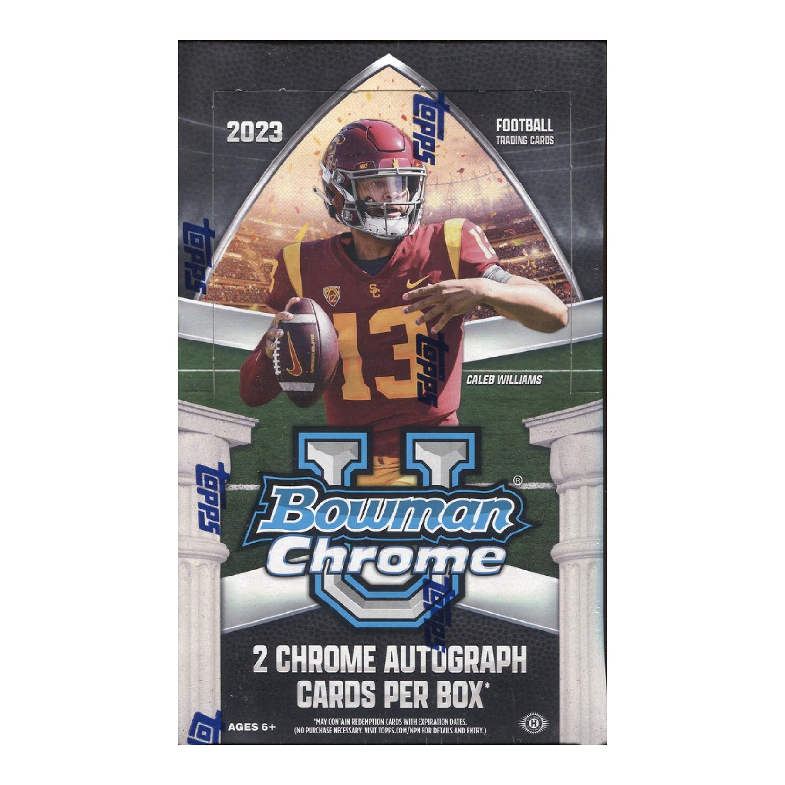 15059_0f5fcc9b-2ef2-4514-80b4-3e9176764758 2023 Bowman Chrome University Football Hobby Box - Image 1