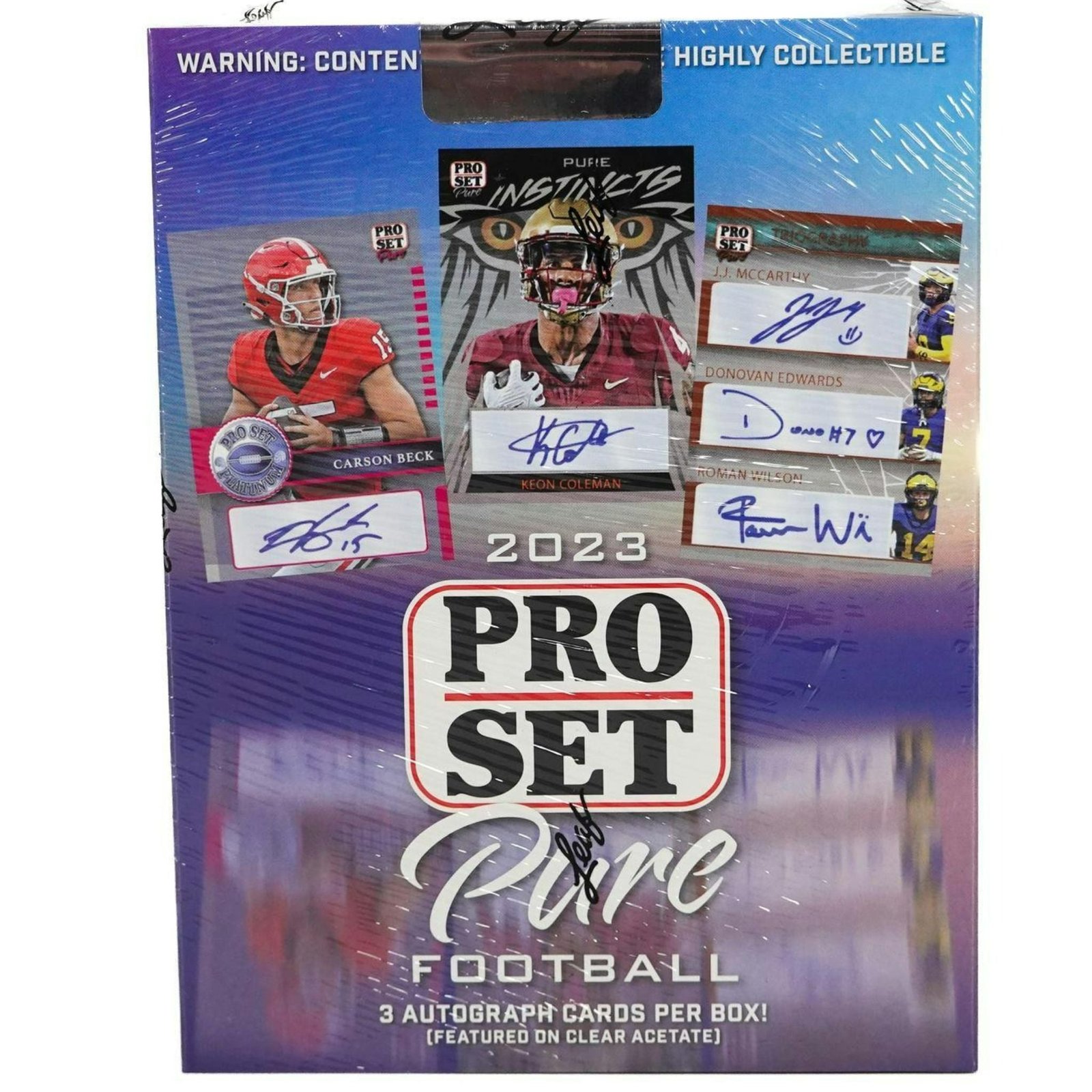 15467 2023 Leaf Pro Set Pure Football Hobby Box - Image 1