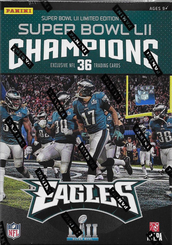 17Super Philadelphia Eagles 2018 Panini Factory Sealed Super Bowl LII Champions Limited Edition Factory Sealed 36 Card Set with Nick Foles, Carson Wentz, Fletcher Cox, Chris Long plus - Image 1