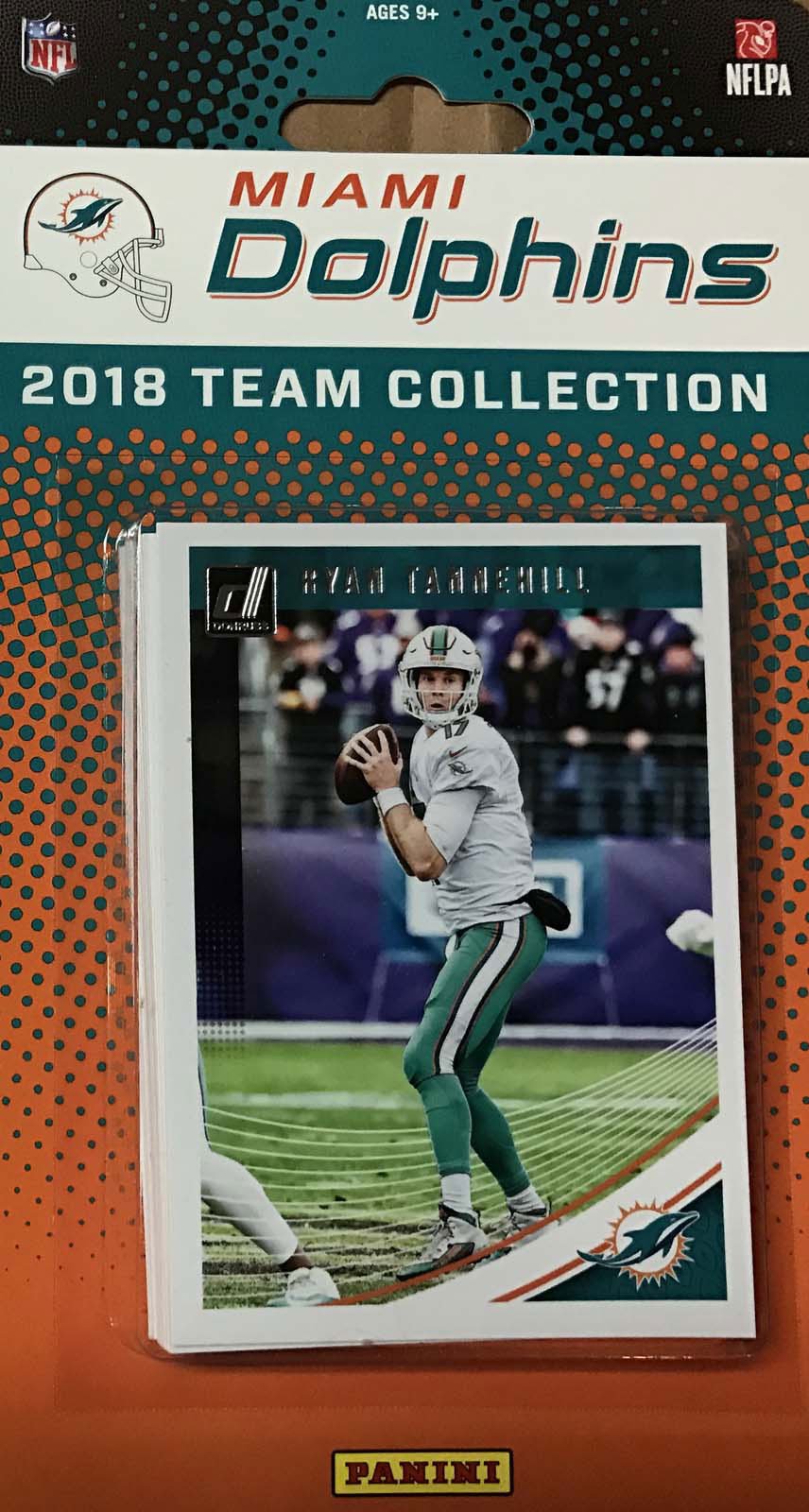 18don_7015eab8-8707-4e3a-bec9-8ea9e031b2cc Miami Dolphins 2018 Donruss Factory Sealed Team Set with Mike Gesicki Rookie - Image 1