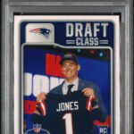 Mac Jones Patriots 2021 Rookies & Stars Draft Class Rookie Card #DC-11 PSA 9