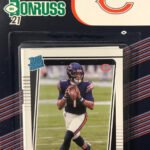 Chicago Bears 2021 Donruss Factory Sealed Team Set with a Rated Rookie Card of Justin Fields #253