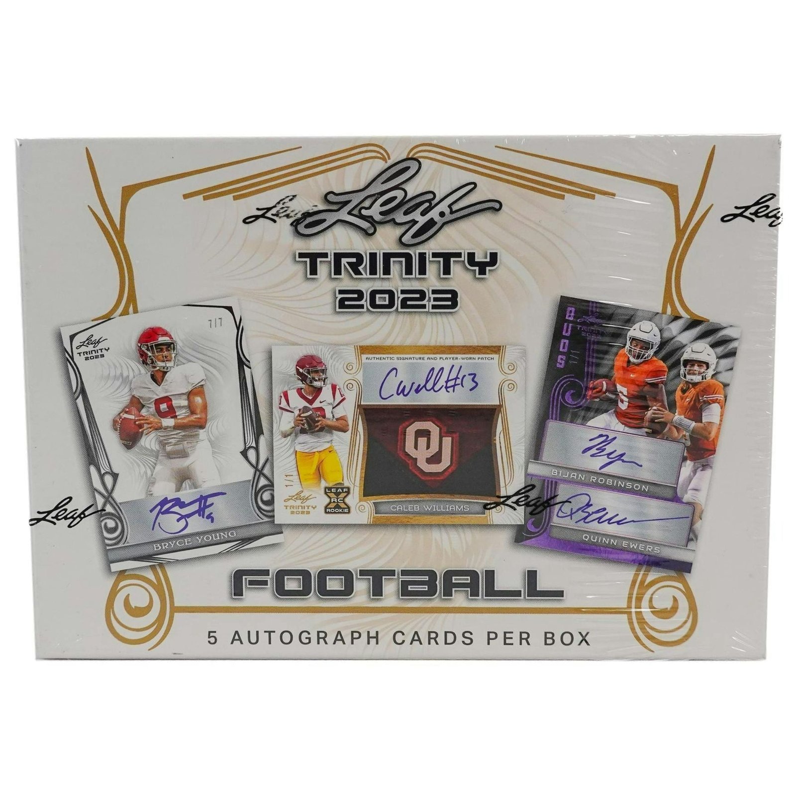 2023LeafTrinityFootball_5 2023 Leaf Trinity Football Hobby Box - Image 1