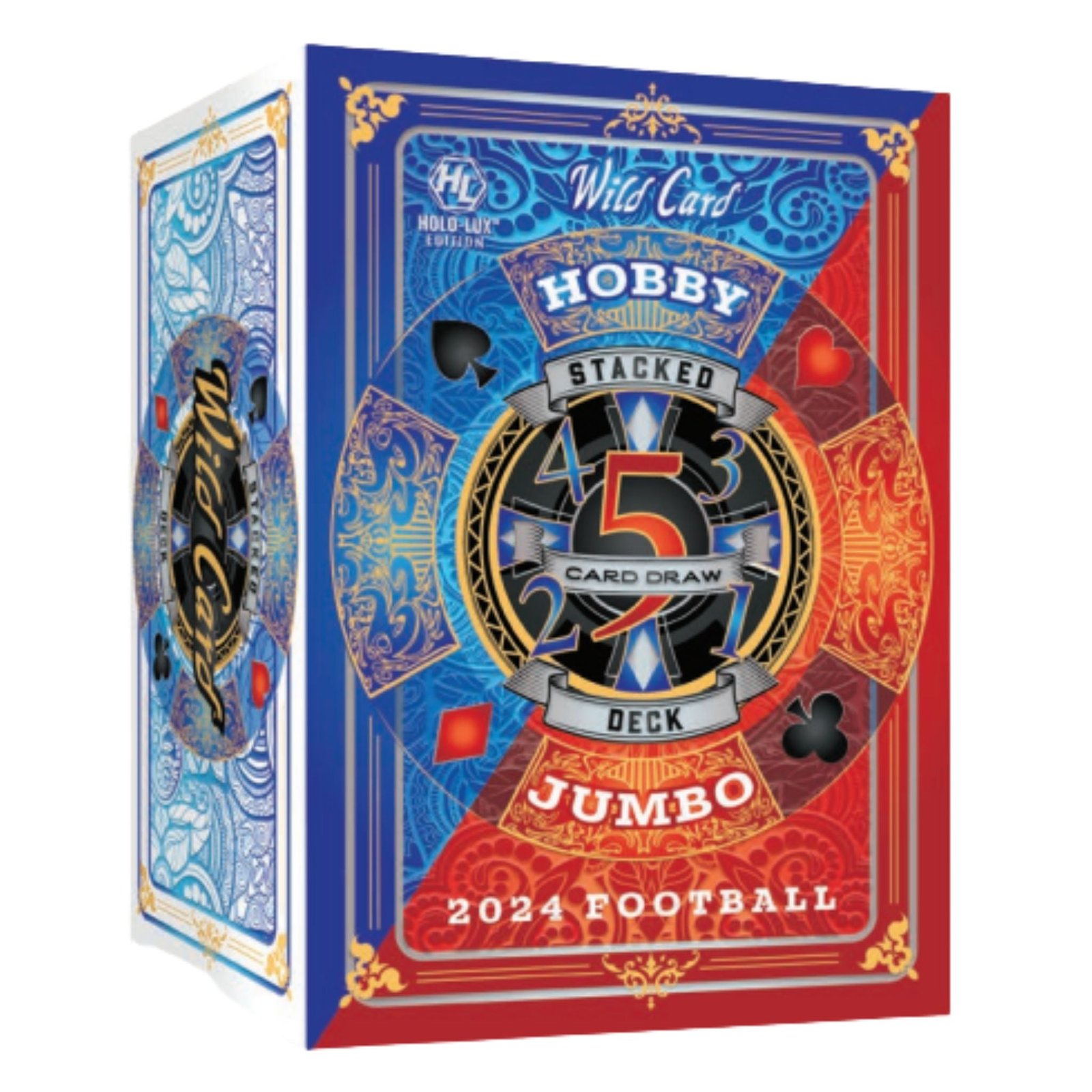 2024WildCard5CardDrawStackedDeckFootballJumboBox 2024 Wild Card 5 Card Draw Stacked Deck Football Hobby Jumbo Box - Image 1