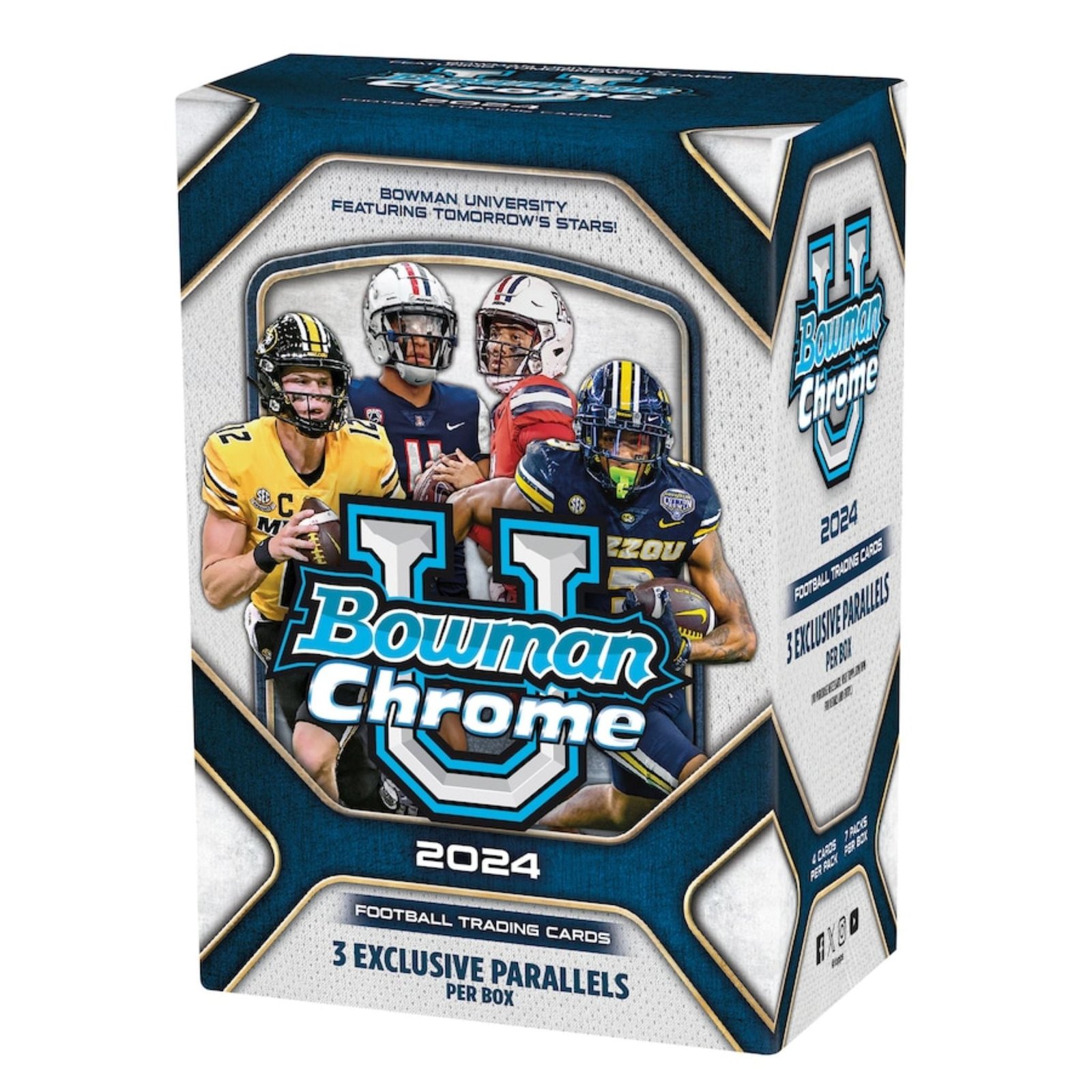 2024_Bowman_Chrome_University_Football_Blaster_Box 2024 Bowman Chrome University Football Blaster Box - Image 1