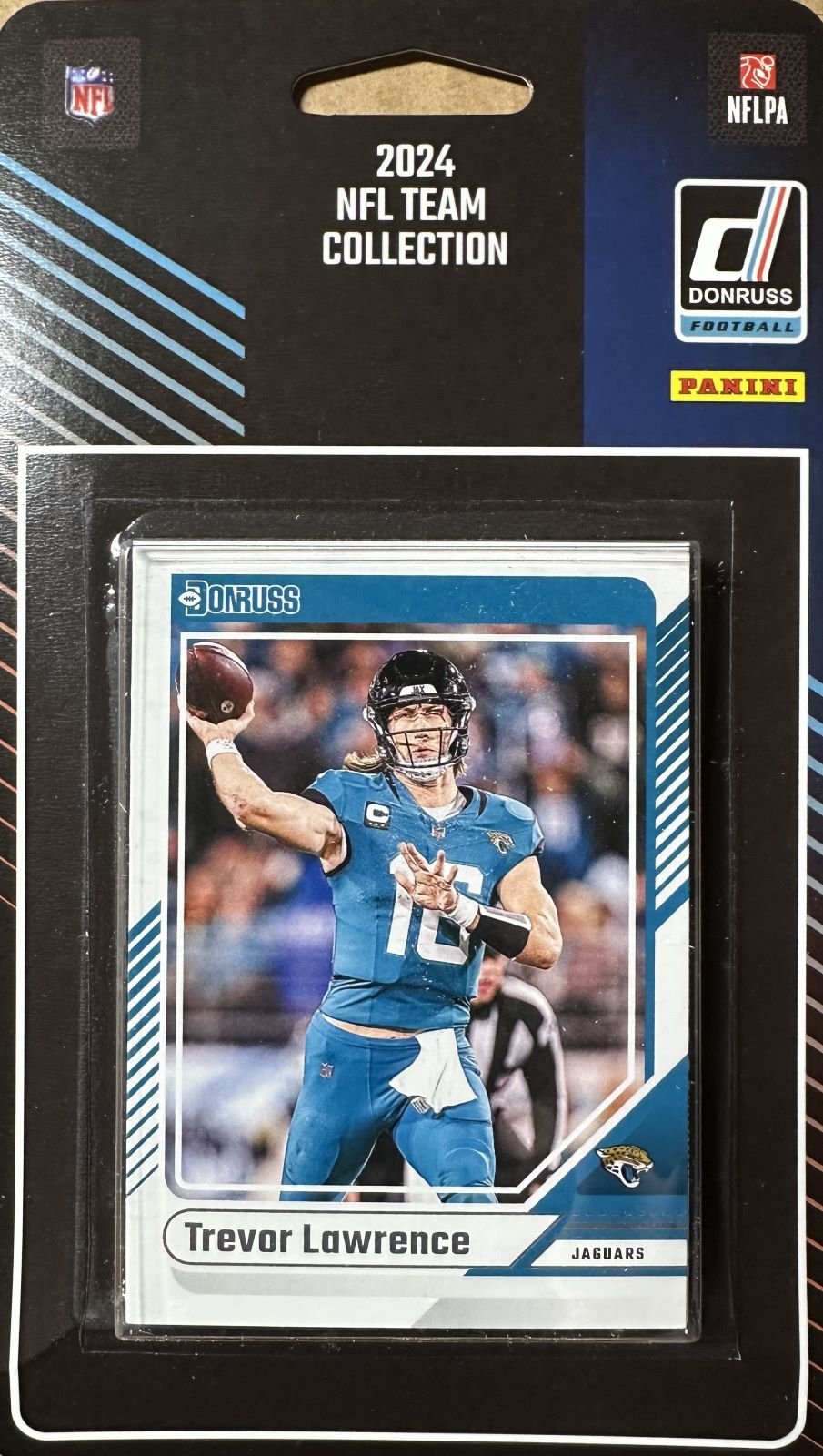 2024_ae6f526f-7ff4-448a-8850-ce2e219b484c Jacksonville Jaguars 2024 Donruss Factory Sealed 11 Card Team Set Featuring Trevor Lawrence and Travis Etienne with Brian Thomas and Keilan Robinson Rated Rookie Cards Plus - Image 1