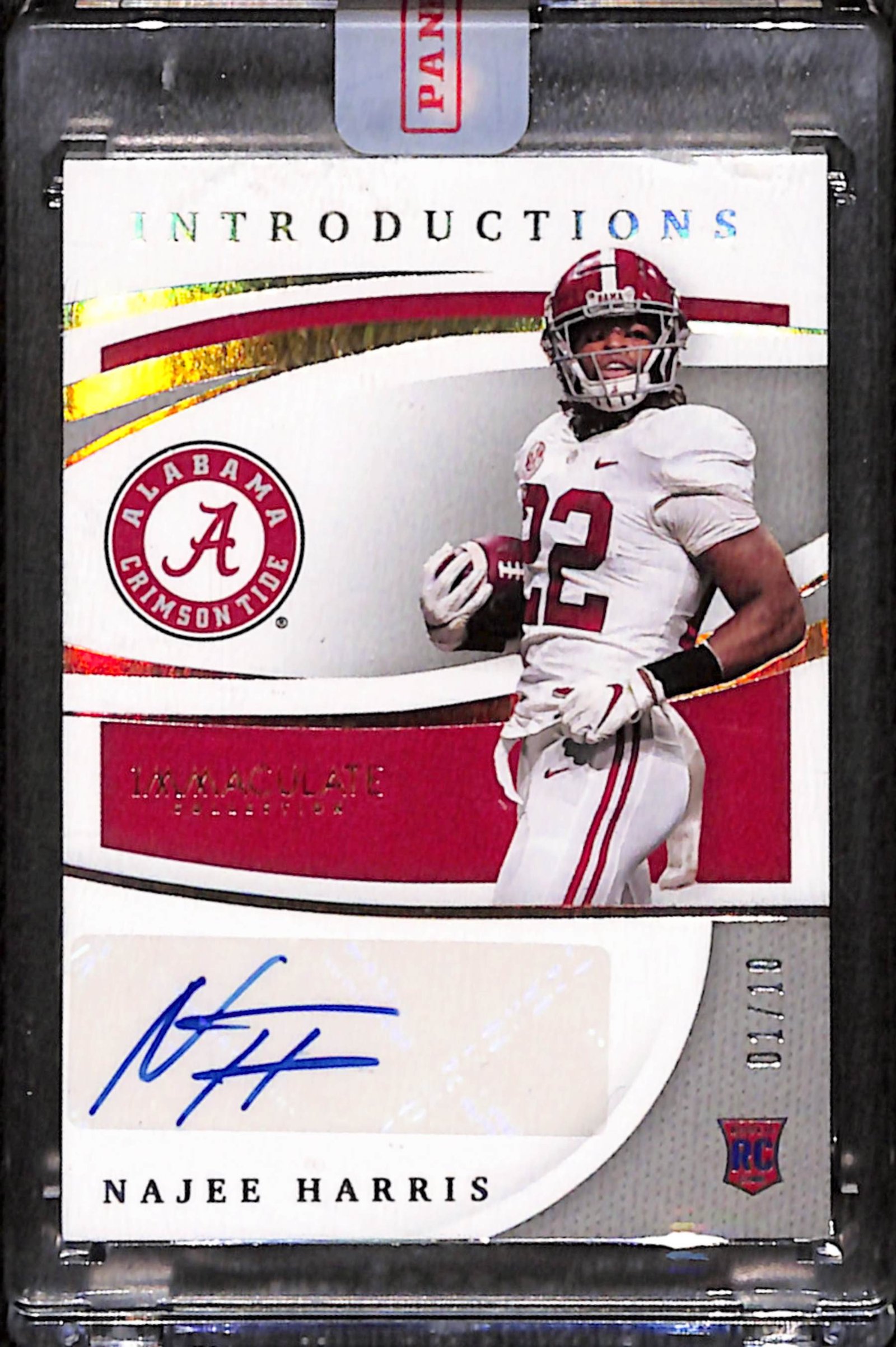 20250827_017 Najee Harris 2021 Panini Immaculate Introductions Rookie Gold Auto #1/10 - Image 1