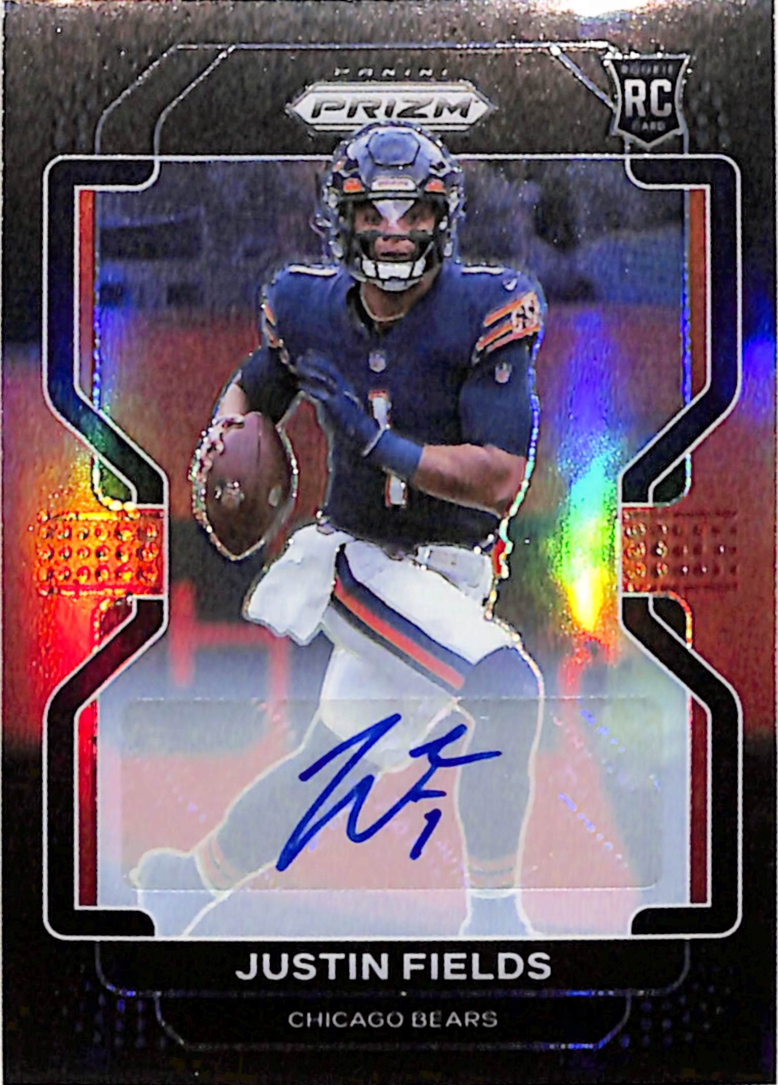 20251020_019 Justin Fields 2021 Panini Prizm Black Red Rookie Auto #41/99 - Image 1
