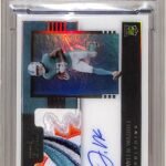 Jaylen Waddle 2021 Panini One Gold Rookie Patch Auto #8/10 PSA 8 Nm-Mint