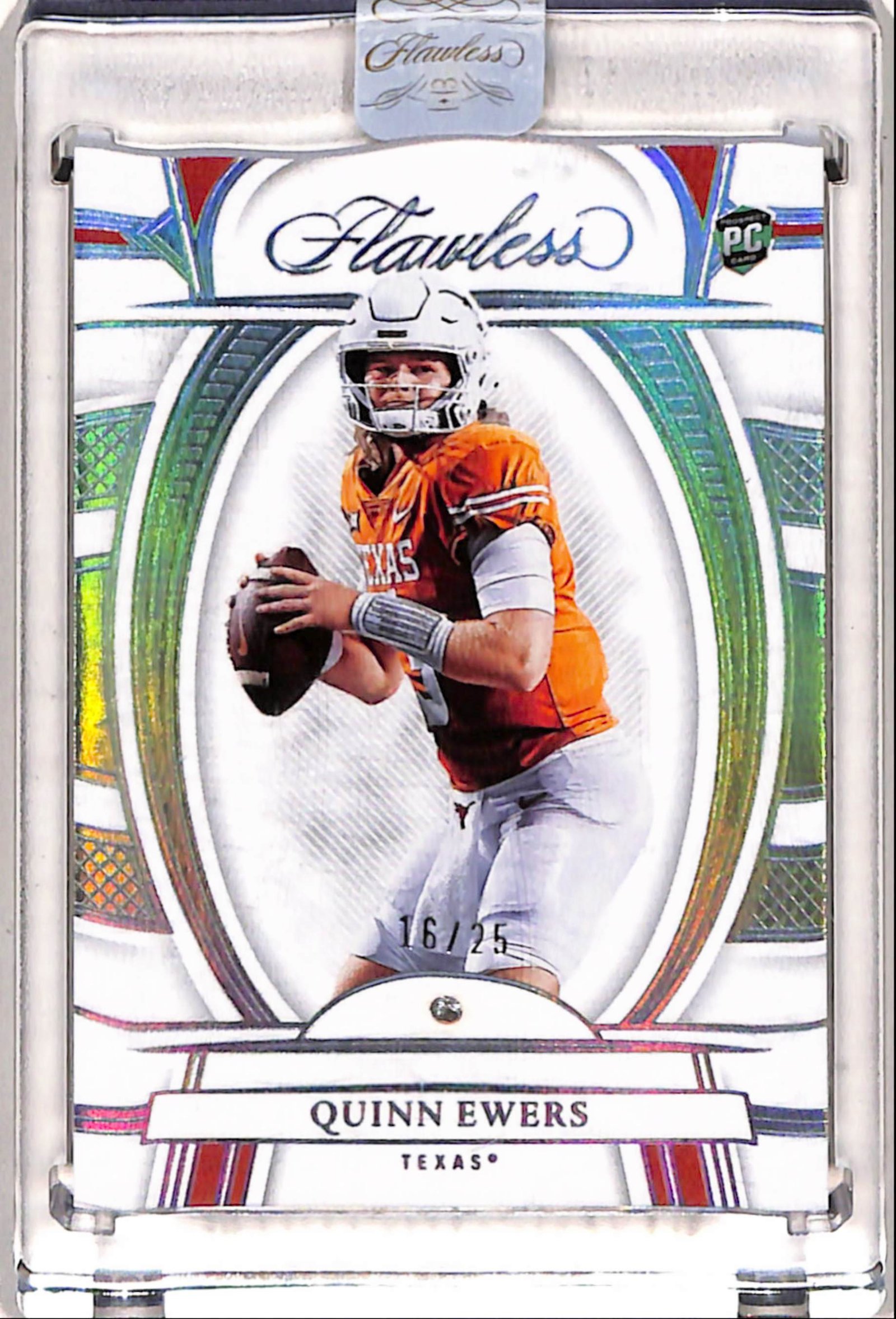 20251205_127 Quinn Ewers 2023 Panini Flawless Collegiate Diamond Rookie #16/25 - Image 1