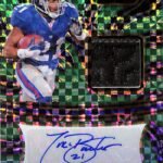 Tiki Barber 2024 Panini Select Green Prizm Jersey Tag Auto #5/5