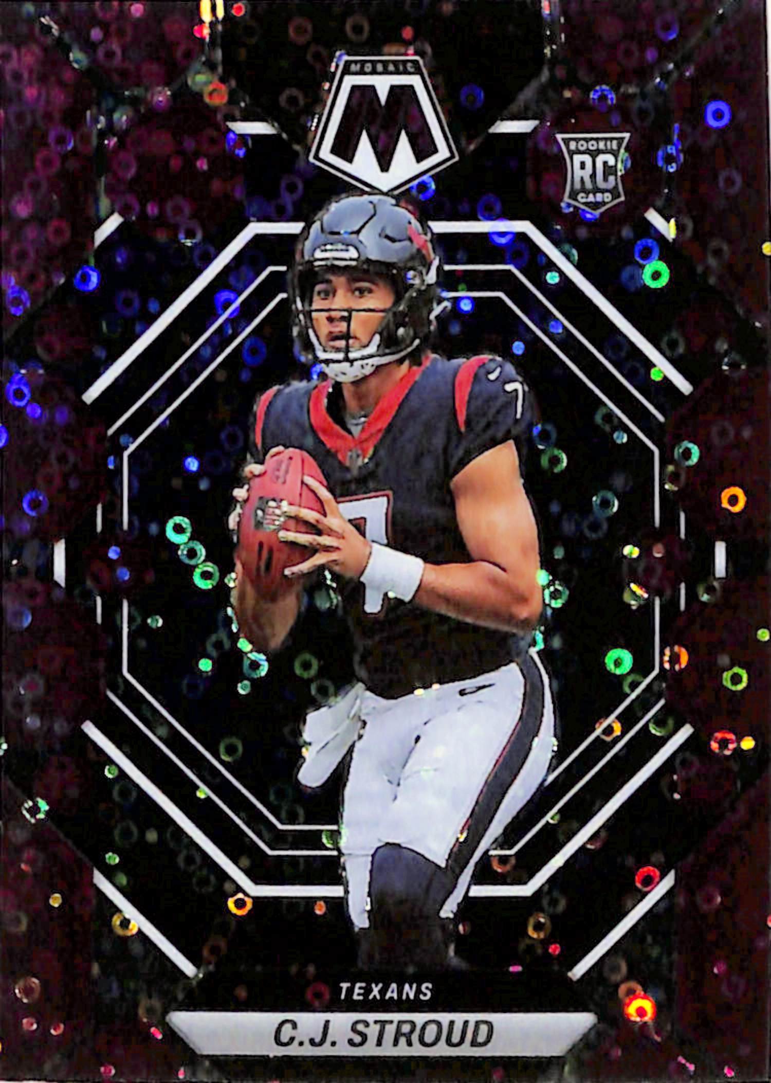 20251211_021 CJ Stroud 2023 Panini Mosaic Rookie #282 Purple Disco #46/50 - Image 1