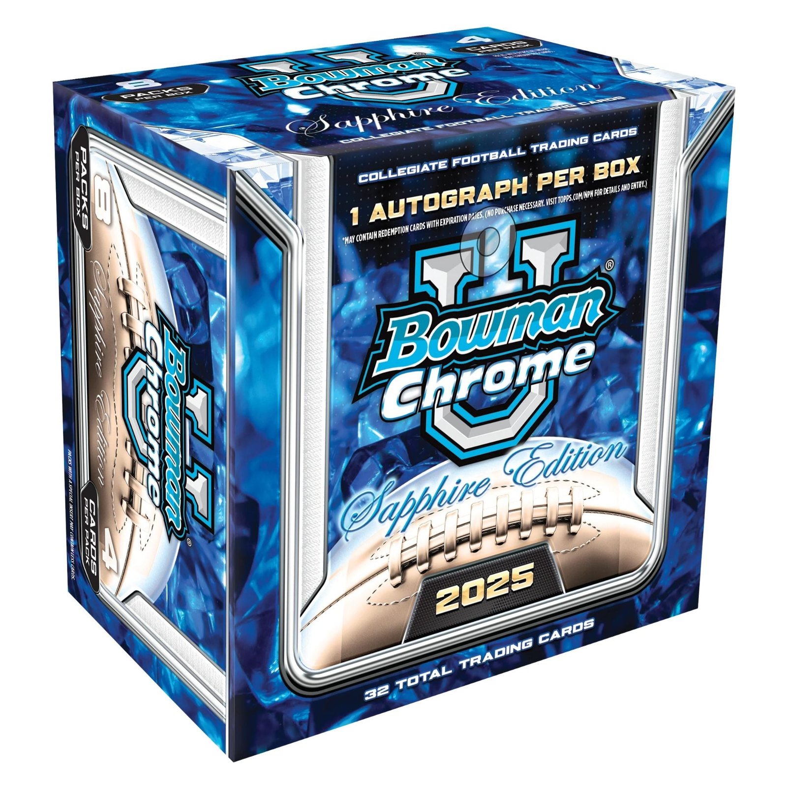2025BowmanChromeUniversityFootballSapphireEditionBox 2025 Bowman Chrome University Football Sapphire Edition Box - Image 1