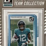 Jacksonville Jaguars 2025 Donruss Factory Sealed 11 Card Team Set Featuring Travis Hunter Rated Rookie Card with Trevor Lawrence and Travis Etienne Plus