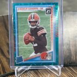 Shedeur Sanders 2025 optic teal velocity SSP rated rookie c hit SP RC #203