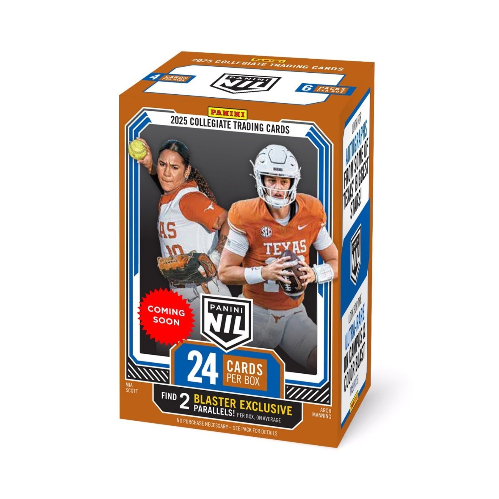25TXNIL_BL_Square 2025 Panini Texas Longhorns NIL 24ct. Blaster Box - Image 1