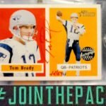 TOM BRADY 2002 TOPPS HERITAGE REAL ONE RED INK AUTO #/57 ON CARD AUTOGRAPH PSA 7