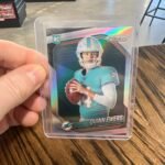 Quinn Ewers 2025 Panini Prizm Quinn Ewers Silver Prizm Variation SSP #425 Miami Dolphins RC