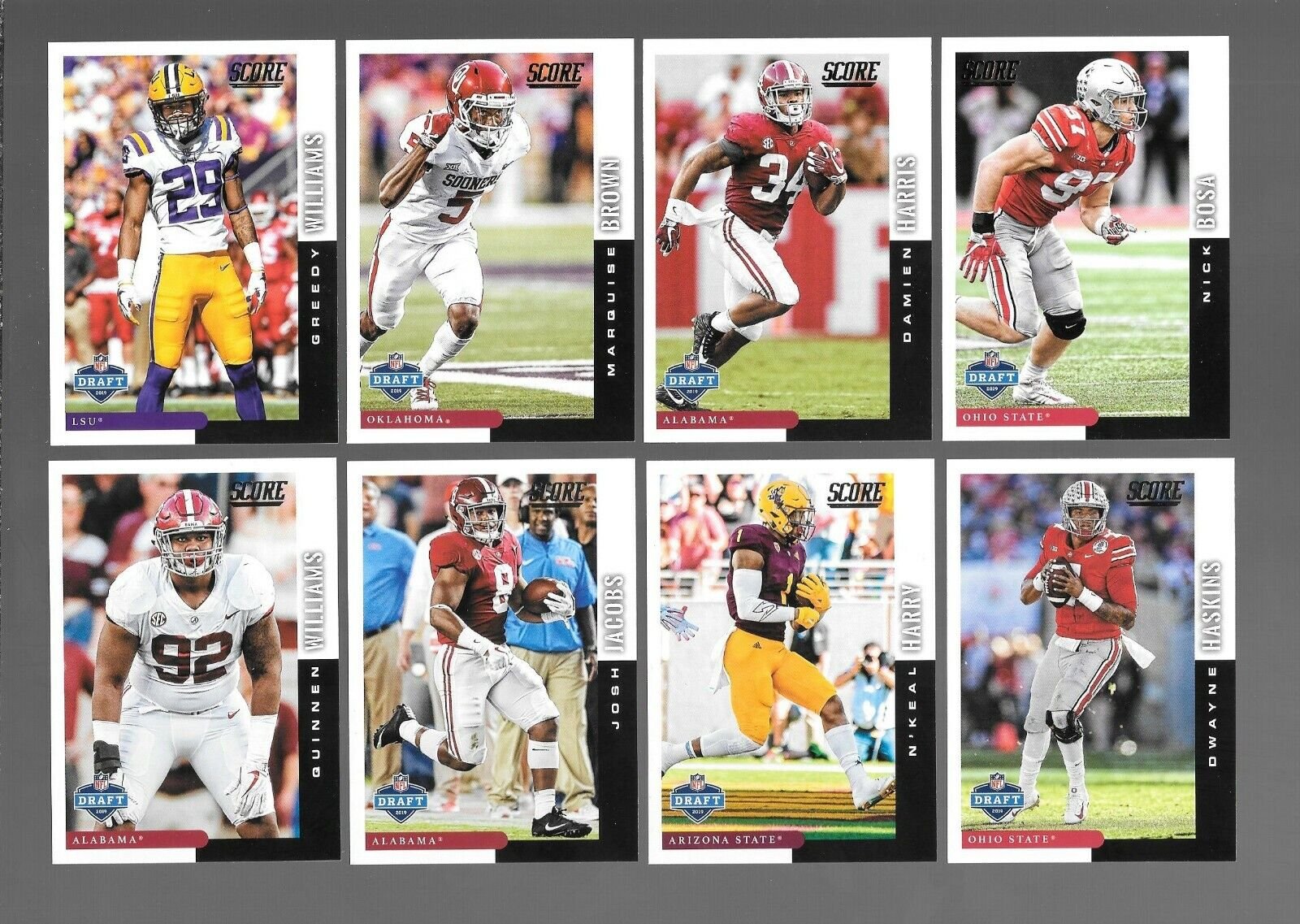 2_1db1fc94-7d90-430d-b984-5c1c7143e0d5 2019 Score Football Draft Pick Complete Mint 30 Card Set with Kyler Murray, A.J. Brown, DK Metcalf, Nick Bosa plus - Image 1