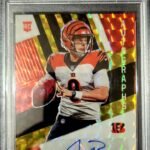 JOE BURROW 2020 MOSAIC BLACK GOLD PRIZM ROOKIE AUTO #/8 PSA 9 AUTOGRAPH