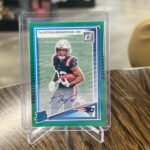TreVeyon Henderson 2025 Panini Donruss #332 Green Auto Patriots Rookie RC Card