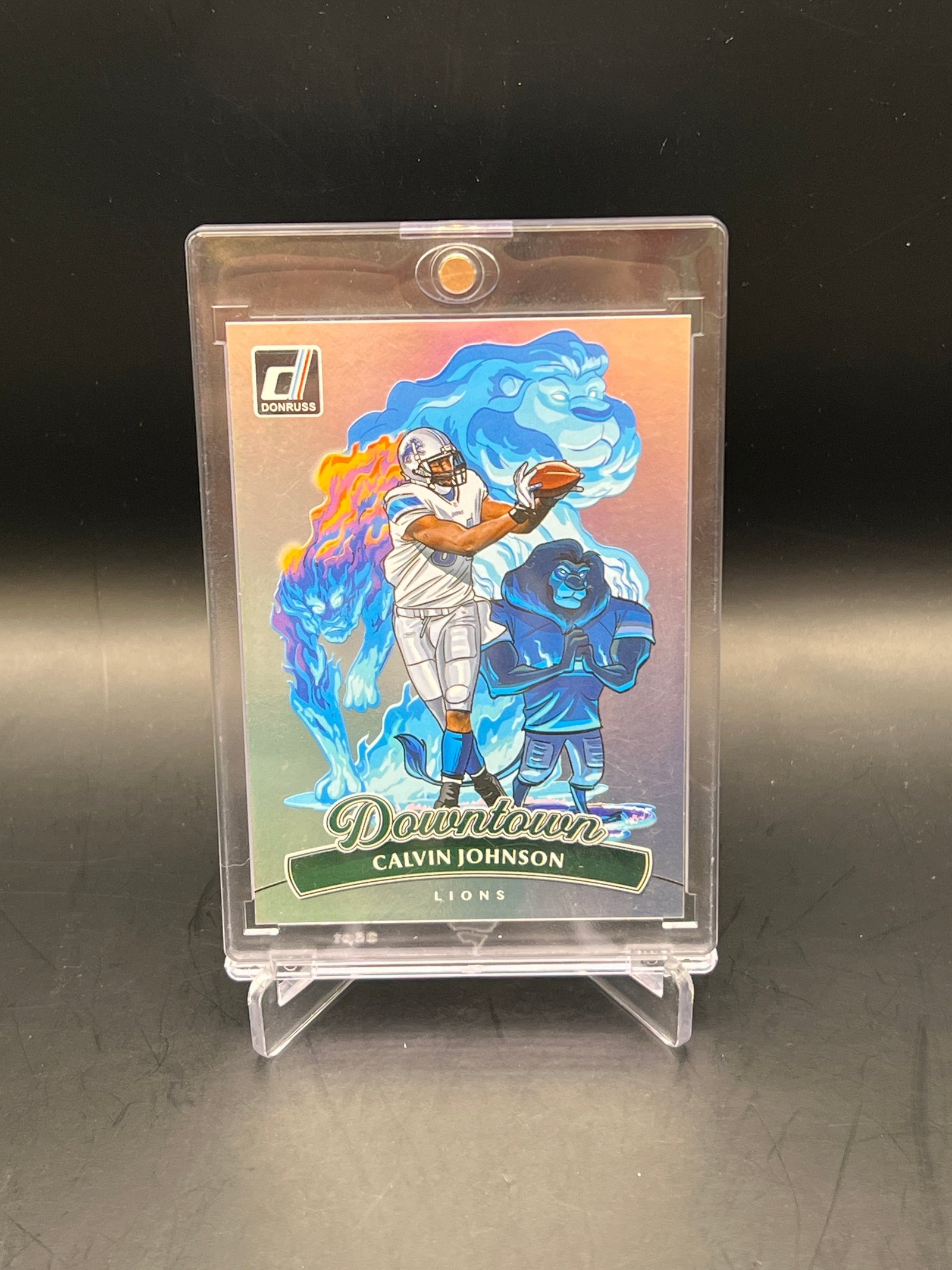 354FC83A-8206-40BA-9402-E8B9EFAB4B6E Calvin Johnson 2025 Panini Donruss Downtown SSP C Hit #4 - Image 1