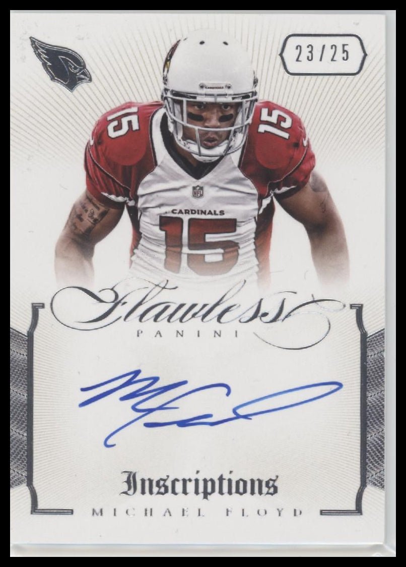 37090564-front 2014 Panini Flawless Inscriptions Michael Floyd #/25 Auto #29 - Image 1